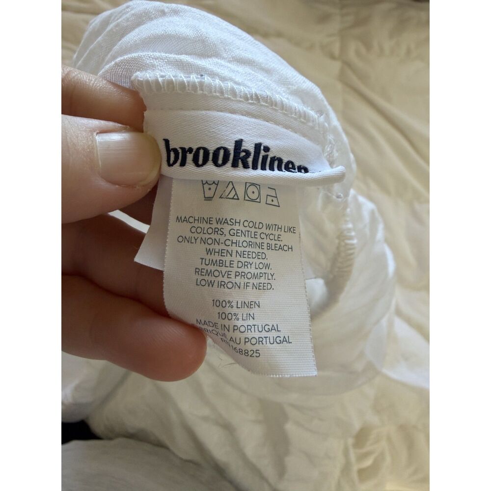 Brooklinen Queen Washed European Linen Fitted Sheet Only - White